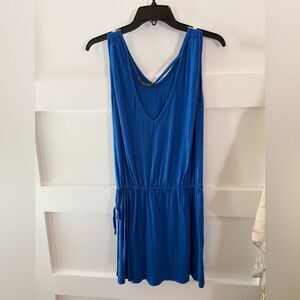 Max Edition Blue Sleeveless V-Neck Dress with beads